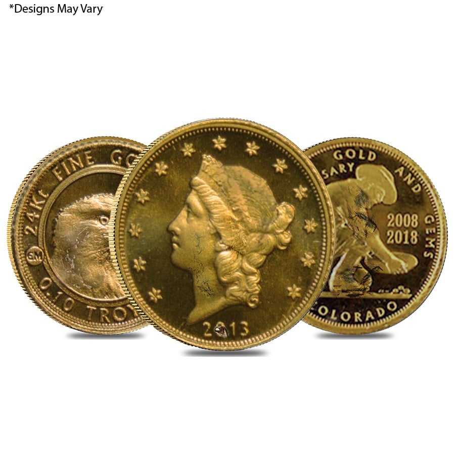 1/10 oz Generic Gold Round .999+ Fine (Secondary Market)