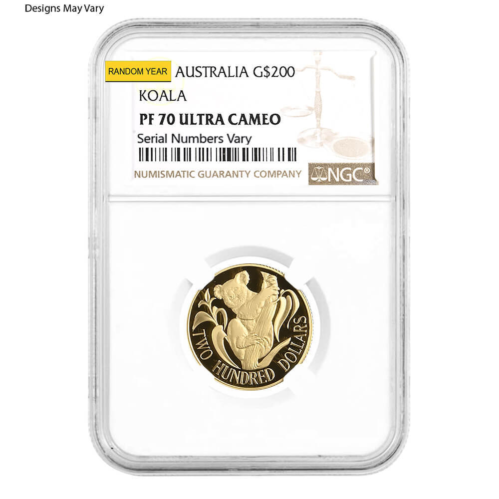 0.2948 oz Gold Australian Koala $200 NGC/PCGS MS/PF 70 (Random Year) thumbnail 3