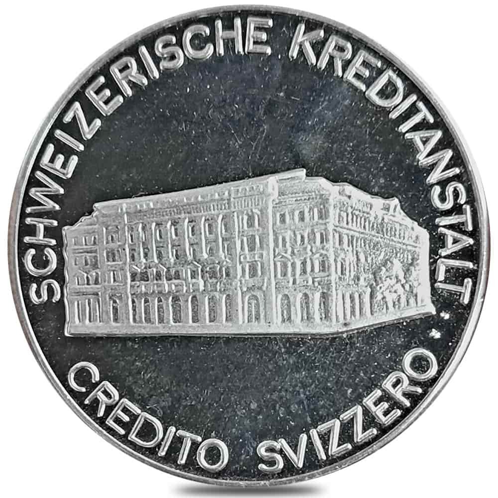 0.446 oz Credit Suisse Silver Round 0.925 Fine