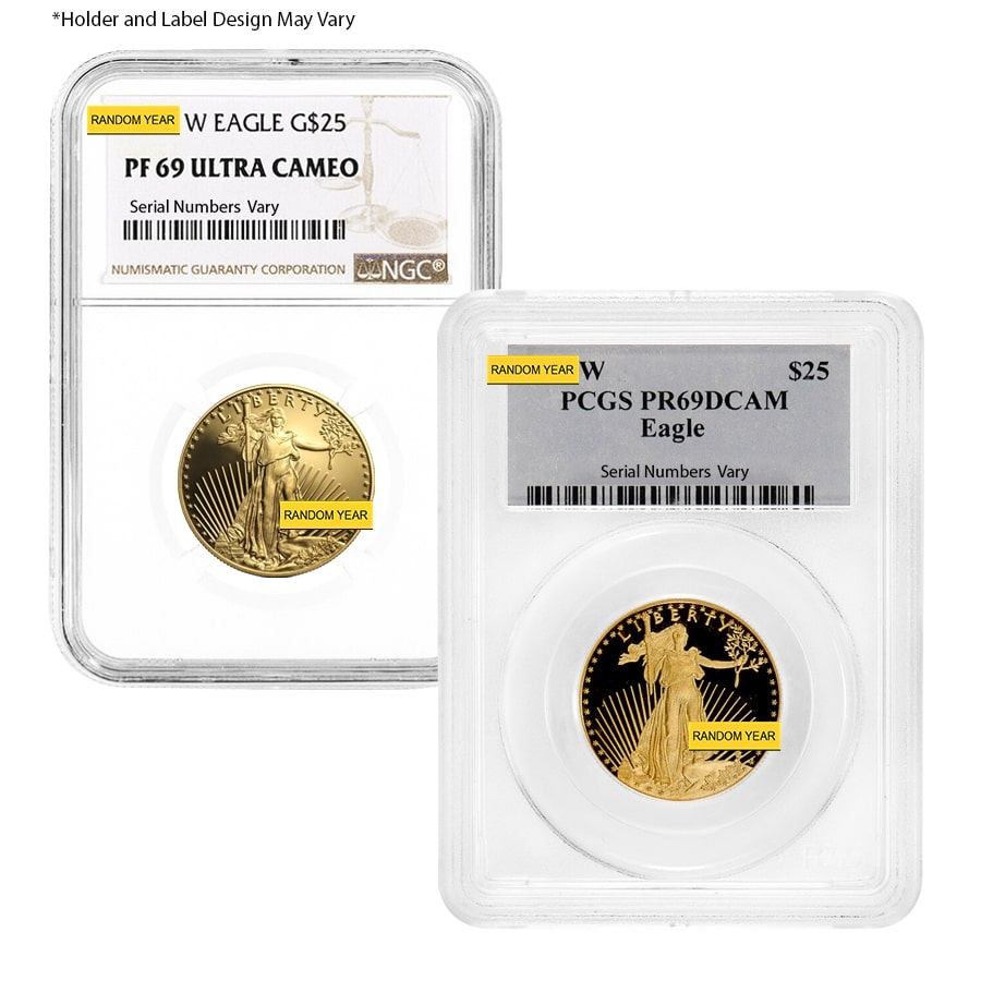 1/2 oz $25 Proof Gold American Eagle NGC/PCGS PF 69 (Random Year)