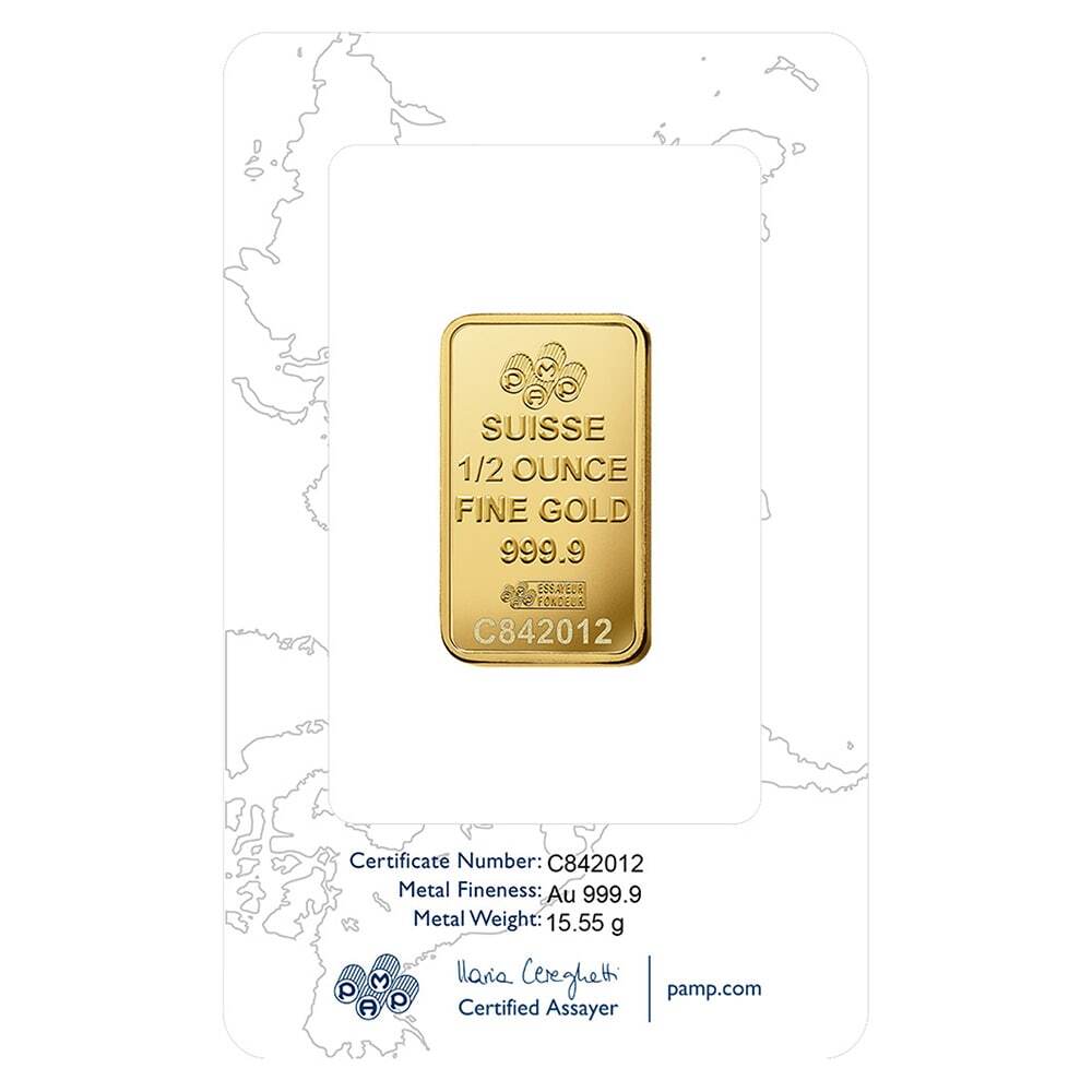 1/2 oz PAMP Suisse Rosa Gold Bar .9999 Fine (in Assay) thumbnail 3