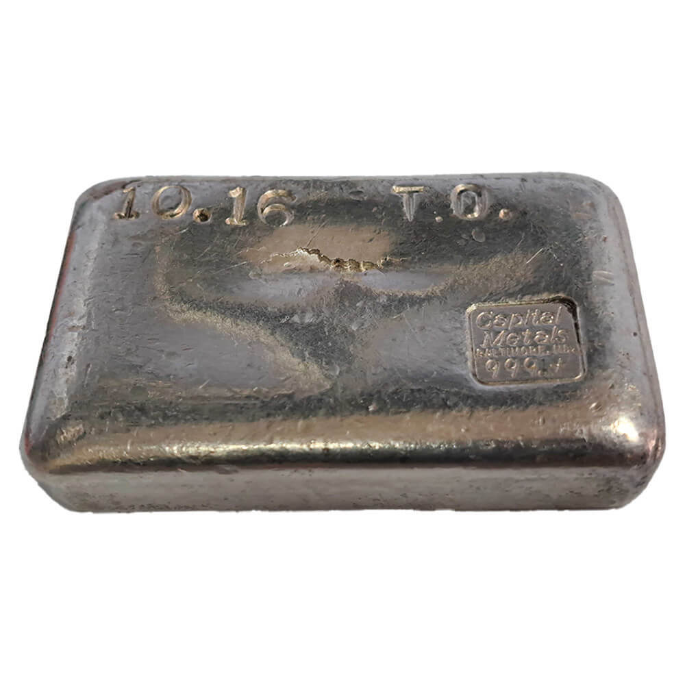 10.16 oz Capital Metals Vintage Silver Bar .999+ Fine thumbnail 3