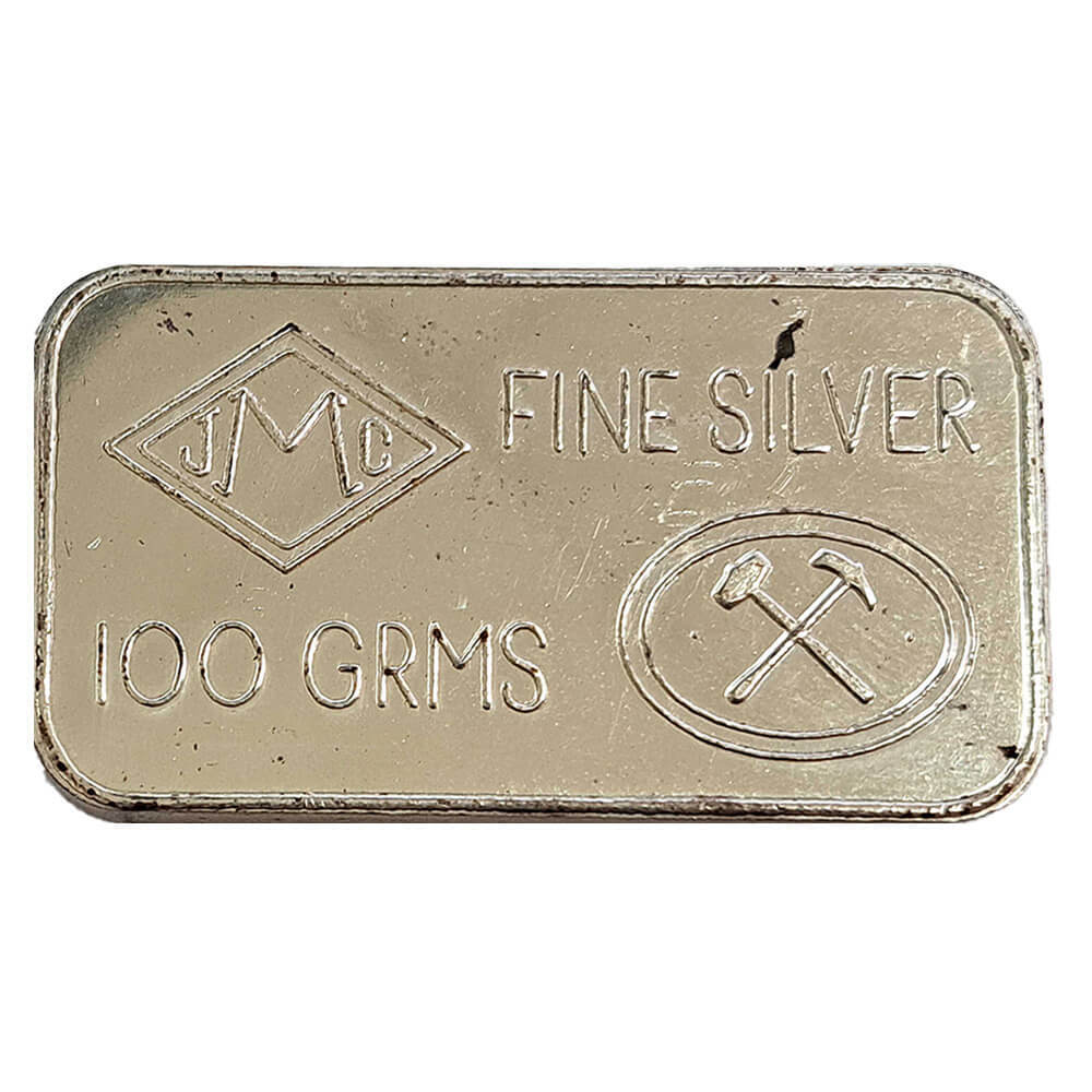 100 Gram Johnson Matthey Refiners to the Bank of England Silver Bar .999 Fine thumbnail 2