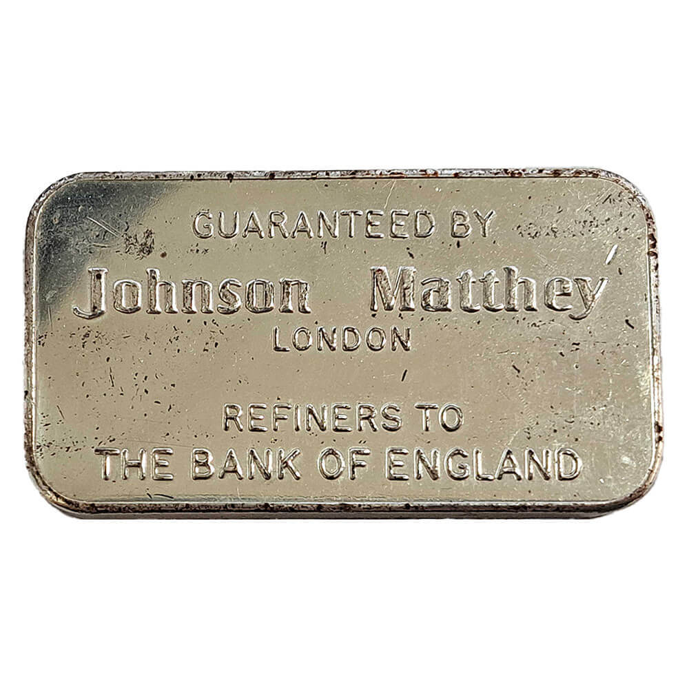 100 Gram Johnson Matthey Refiners to the Bank of England Silver Bar .999 Fine