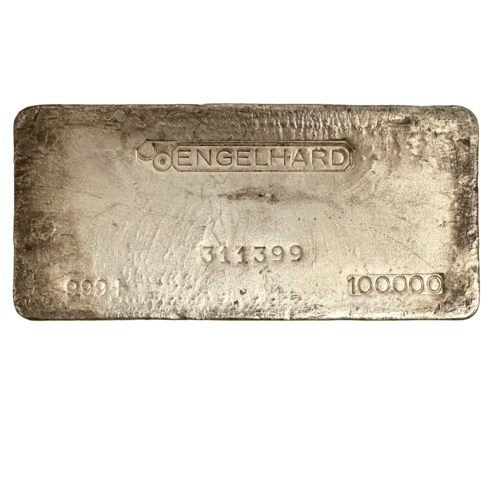 100 oz Engelhard Canada Bull Logo Silver Bar (4th Series, 6-Digits)