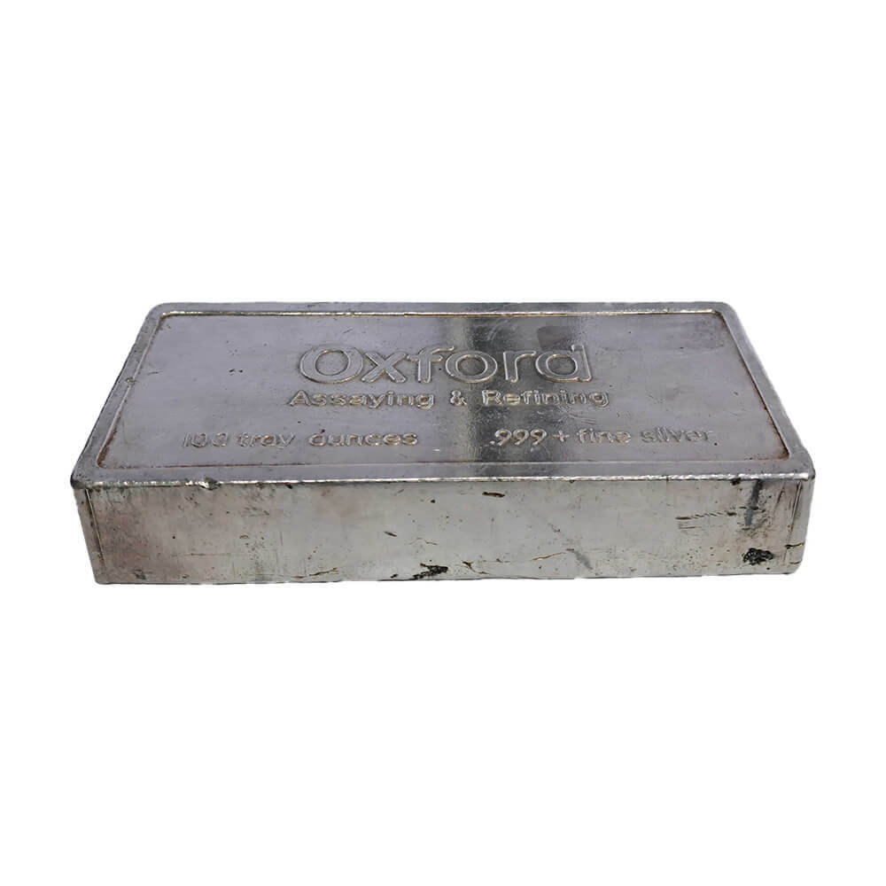 100 oz Oxford Silver Vintage Bar .999+ Fine thumbnail 3