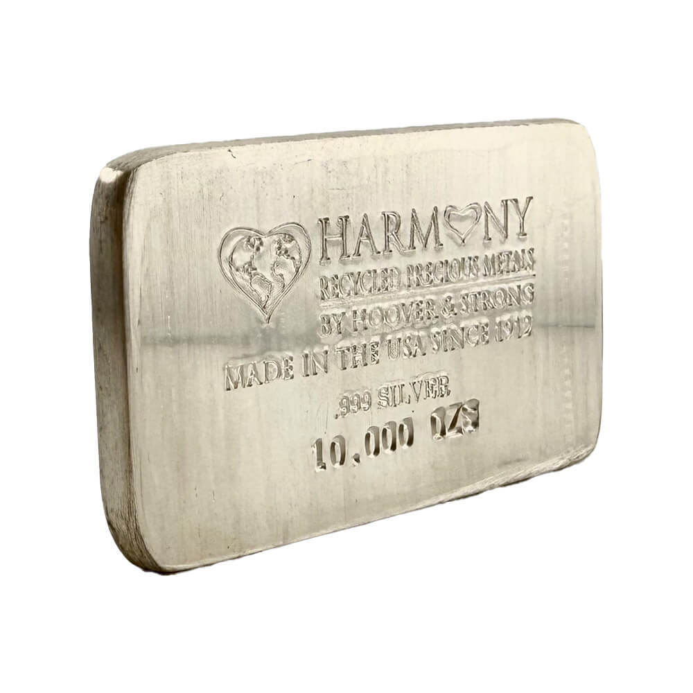 10 oz Hoover & Strong Harmony Recycled Precious Metals Silver Bar .999 Fine thumbnail 3