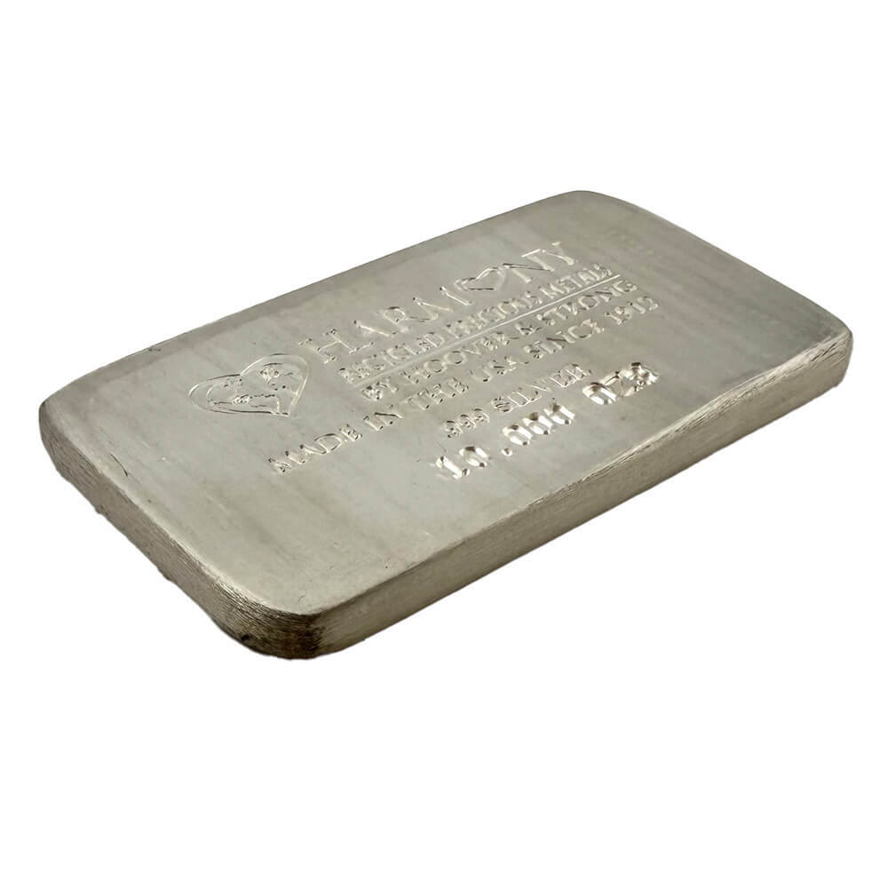 10 oz Hoover & Strong Harmony Recycled Precious Metals Silver Bar .999 Fine thumbnail 4