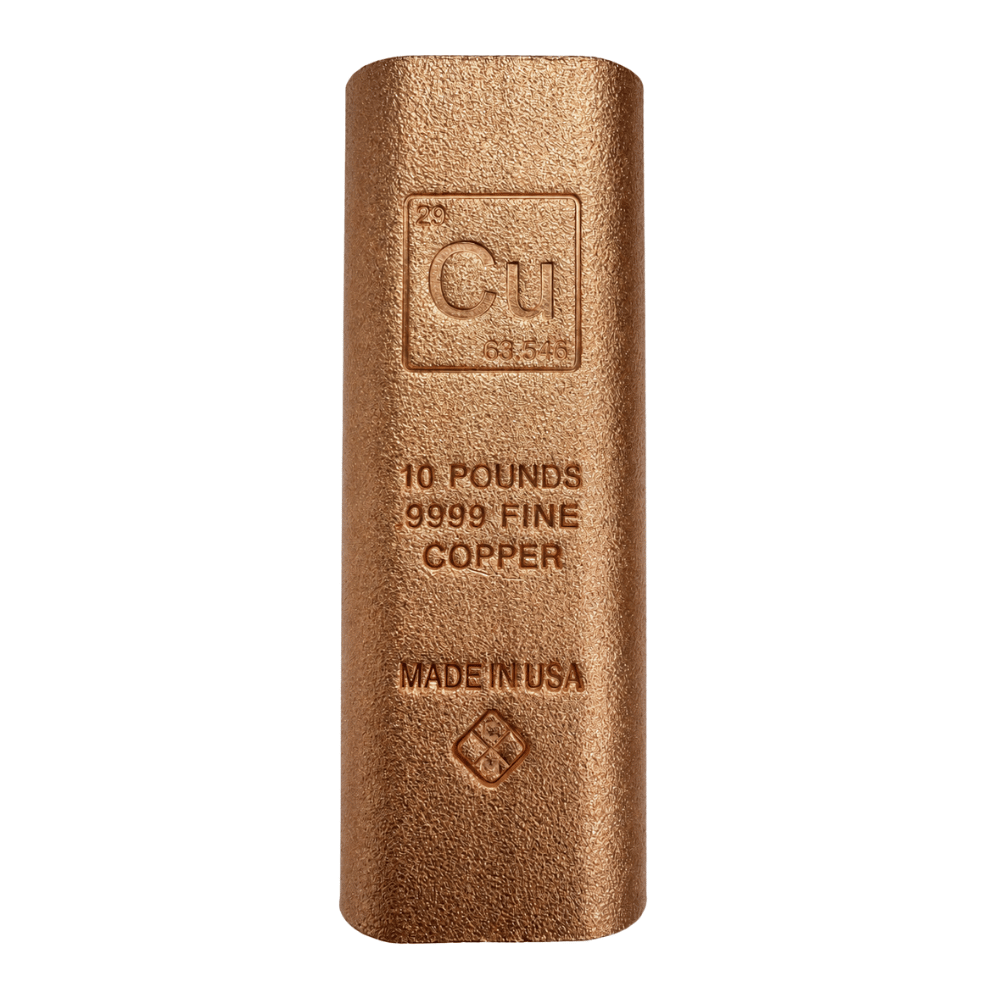 10 Pound Copper Element Bar .9999 Fine (Rounded Edges) thumbnail 3