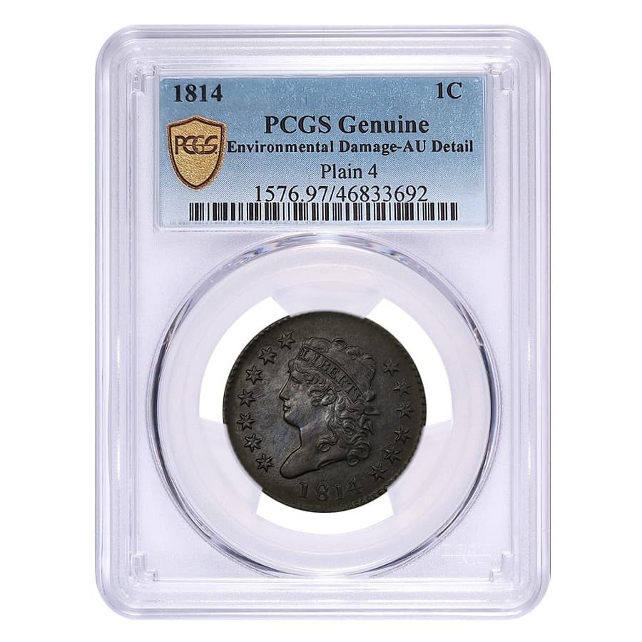 1814 Classic Head Cent 1C PCGS AU Detail