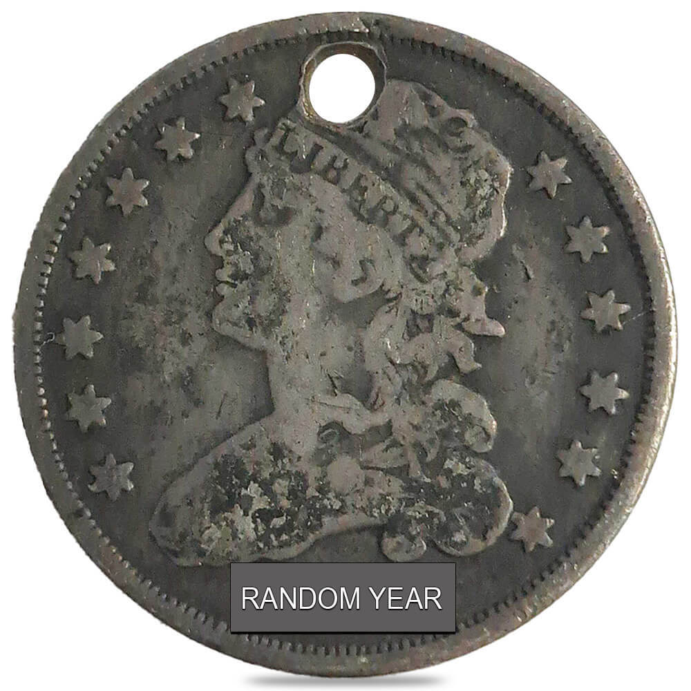 1815-1838 Capped Bust Quarter 25C Silver Coin Cull (Random Year)