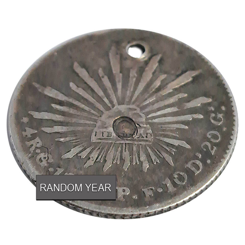 1835-1870 Mexico 4 Reales Silver Coin Cull (Random Year) thumbnail 3