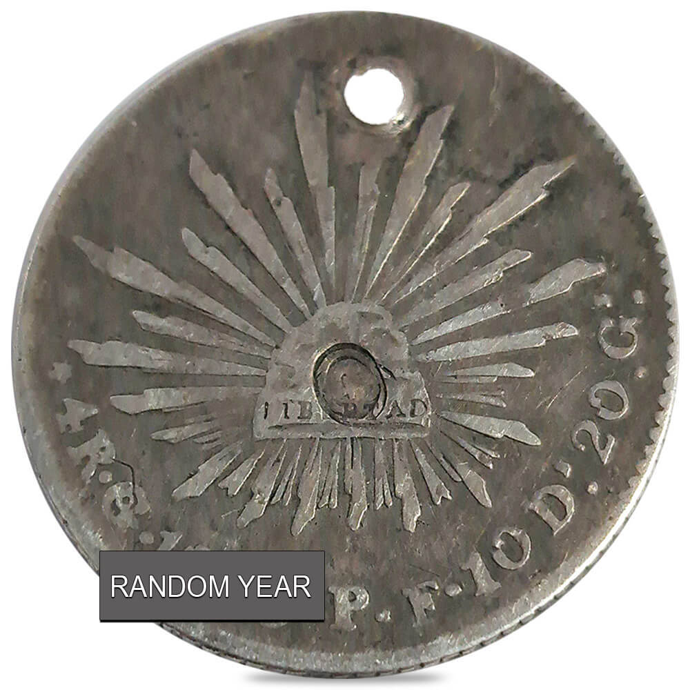 1835-1870 Mexico 4 Reales Silver Coin Cull (Random Year)