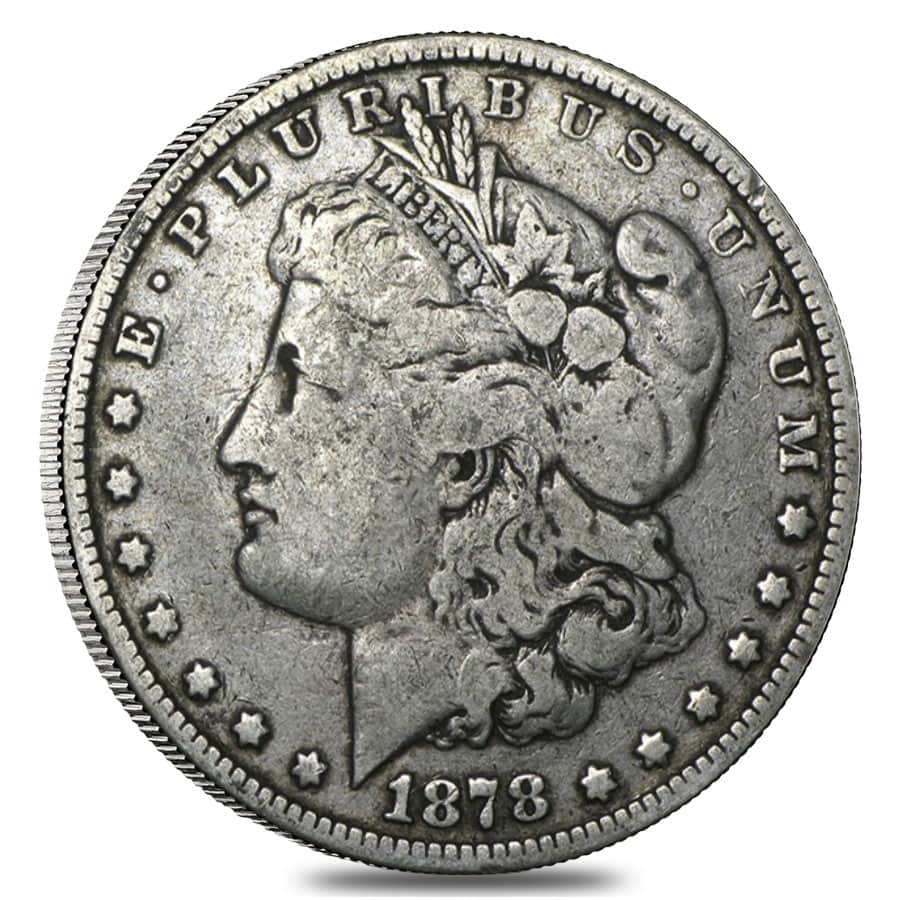 1878 Silver Morgan Dollar 8 Tailfeathers VG-VF