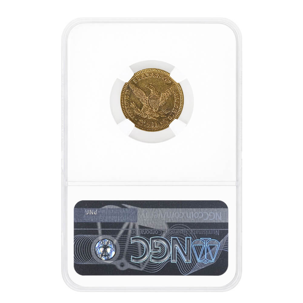 1882 $2.5 Liberty Head Quarter Eagle Gold Coin NGC AU Details thumbnail 2