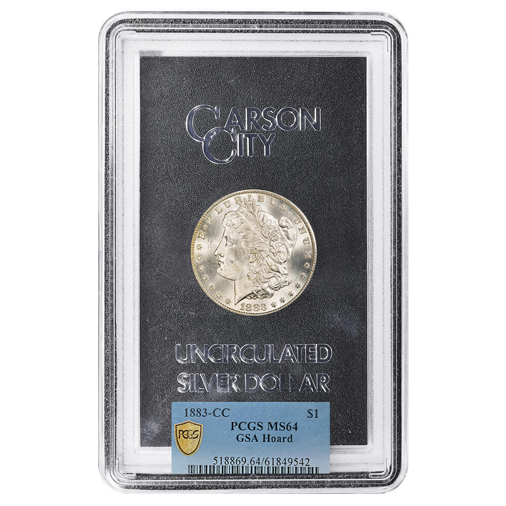 1883-CC Morgan Silver Dollar $1 GSA PCGS MS 64