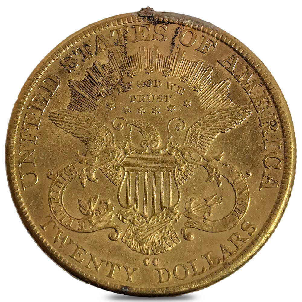 1892-CC $20 Liberty Head Double Eagle Gold Coin Ex-Jewelry thumbnail 2
