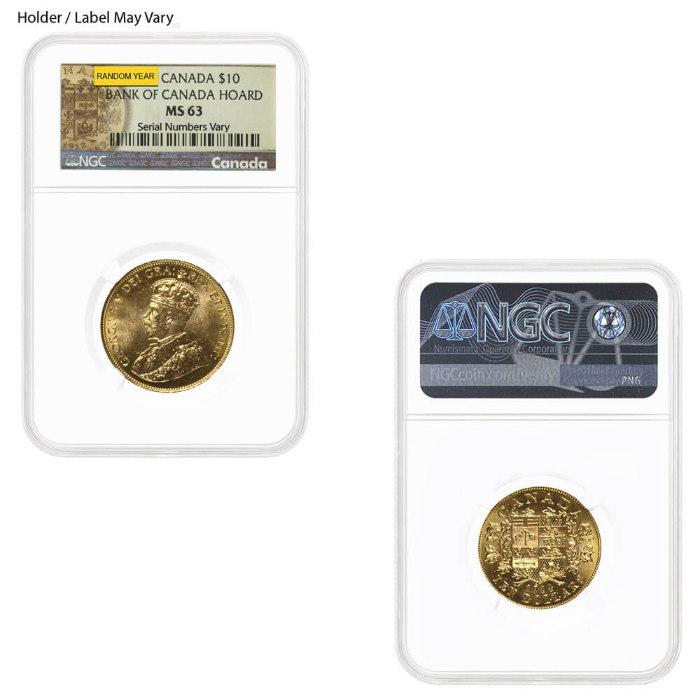 1912-1914 Canada George V $10 Gold Coin NGC/PCGS MS 63 (Random Year) thumbnail 2