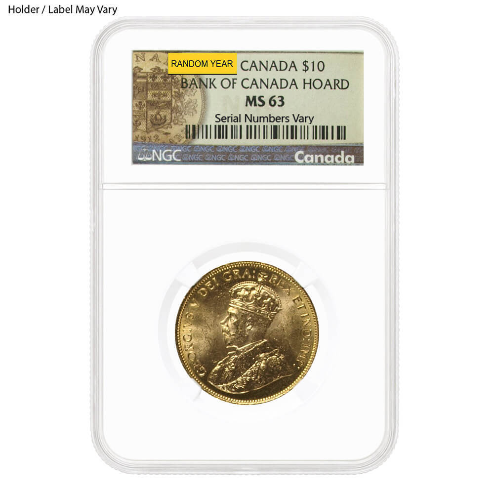 1912-1914 Canada George V $10 Gold Coin NGC/PCGS MS 63 (Random Year) thumbnail 3