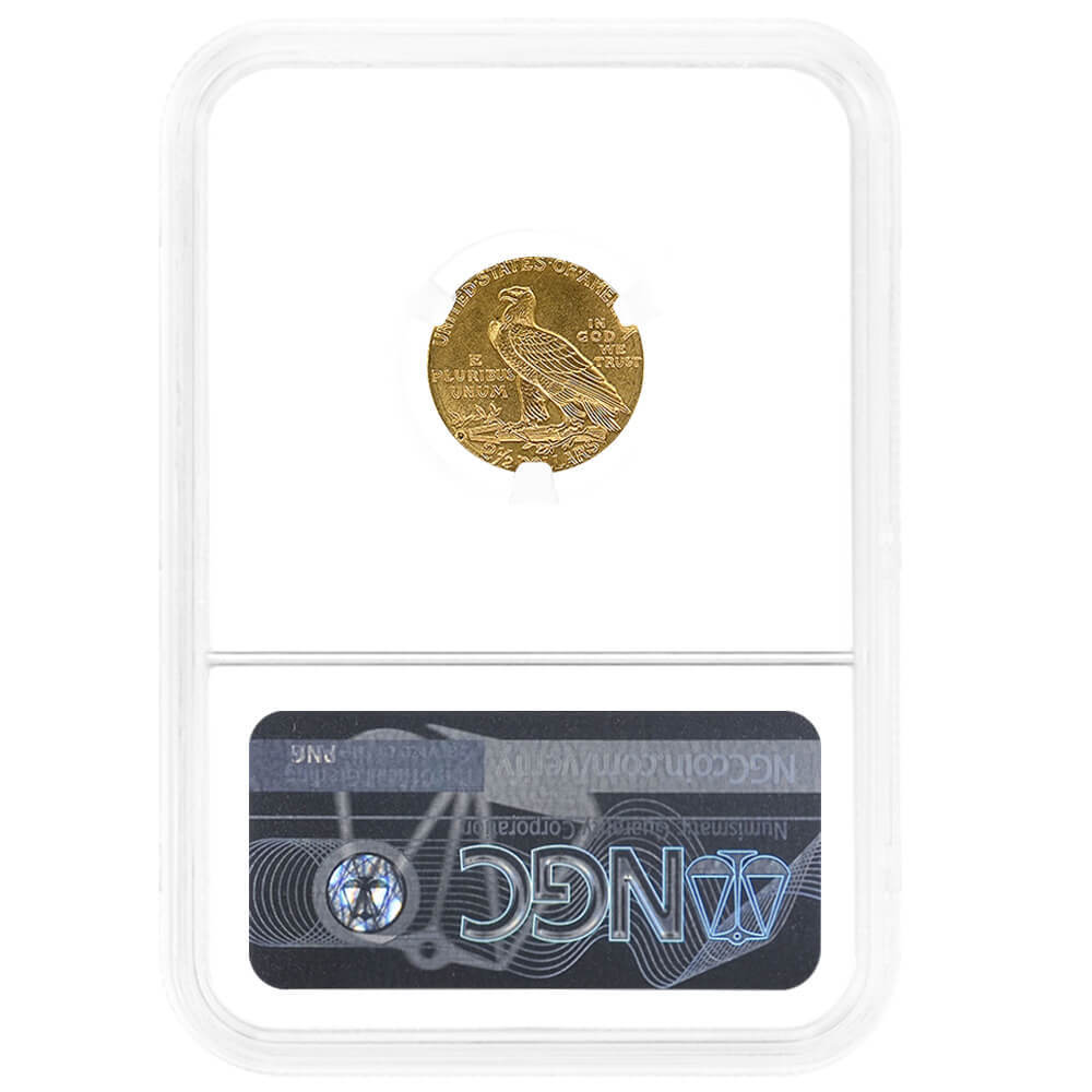 1914-D $2.5 Indian Head Quarter Eagle Gold Coin NGC MS 61 thumbnail 2