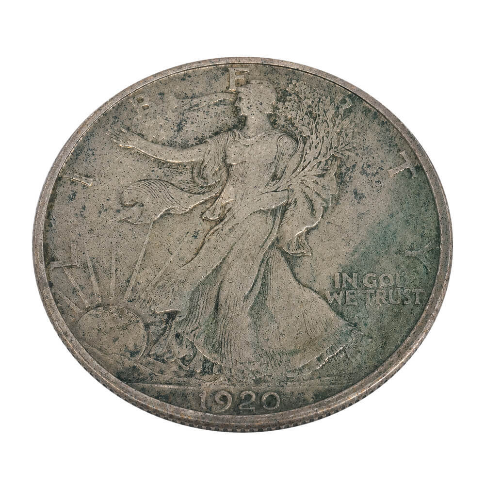 1920-S Walking Liberty 90% Silver Half Dollar 50C AU thumbnail 3