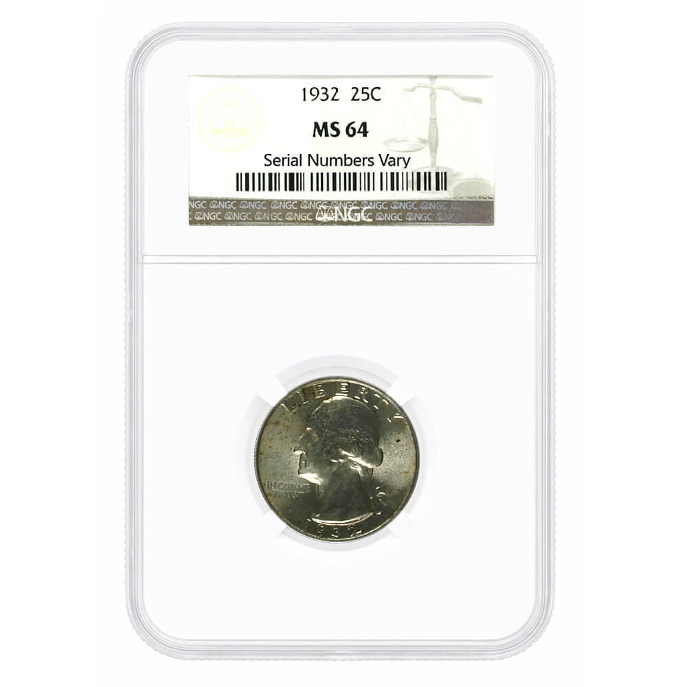 1932 Washington Silver Quarter 25C NGC/PCGS MS 64 thumbnail 3