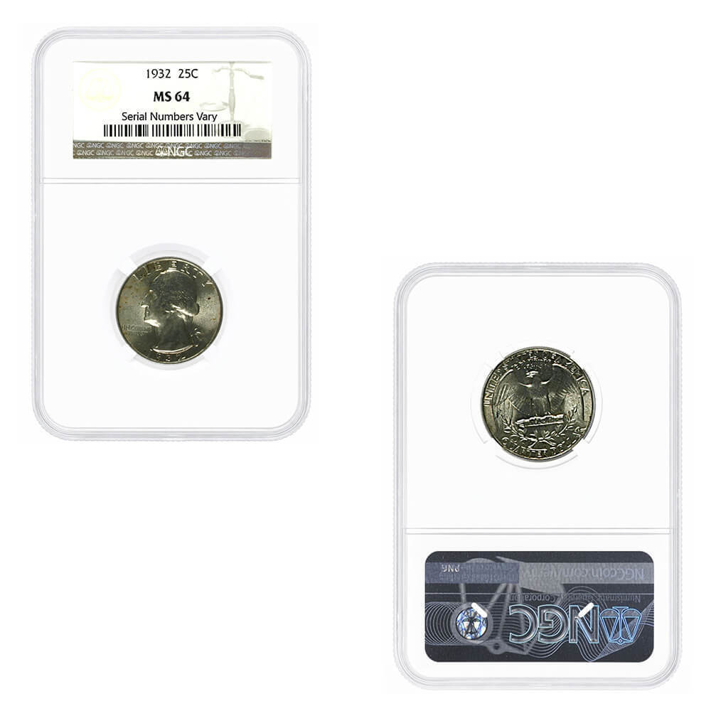 1932 Washington Silver Quarter 25C NGC/PCGS MS 64 thumbnail 2
