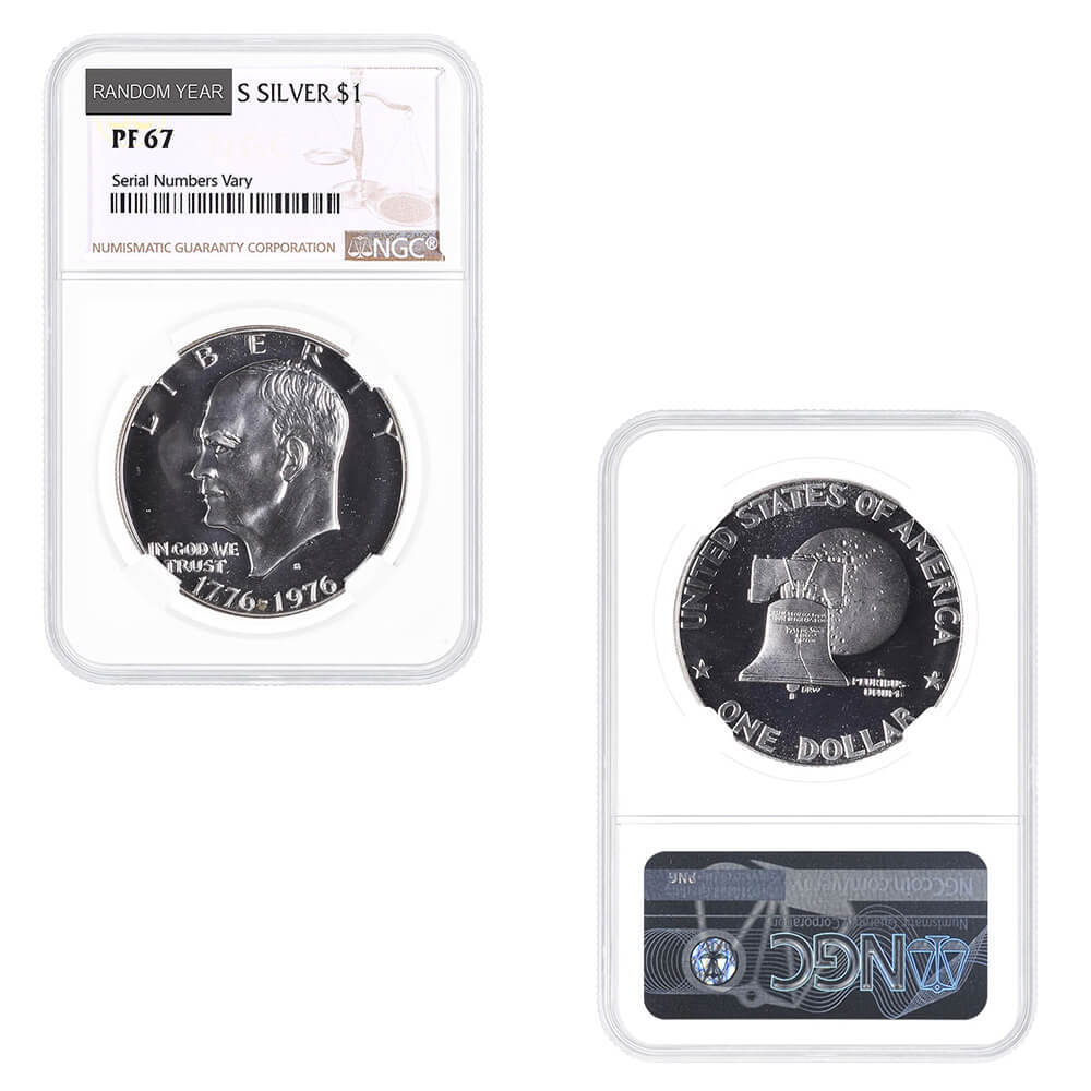 1971-1976 S Proof Eisenhower 40% Silver Dollar $1 NGC/PCGS PF 67 (Random Year) thumbnail 2