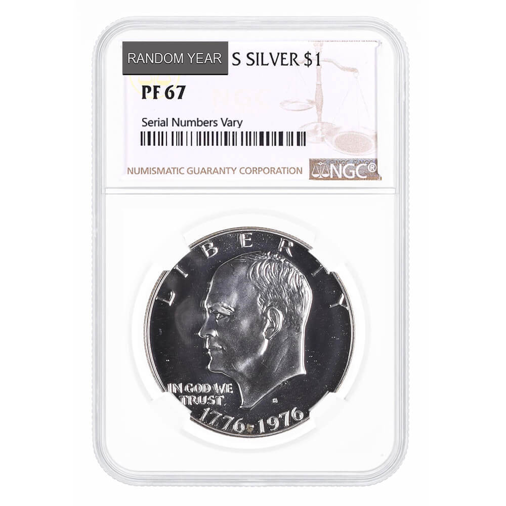 1971-1976 S Proof Eisenhower 40% Silver Dollar $1 NGC/PCGS PF 67 (Random Year) thumbnail 3