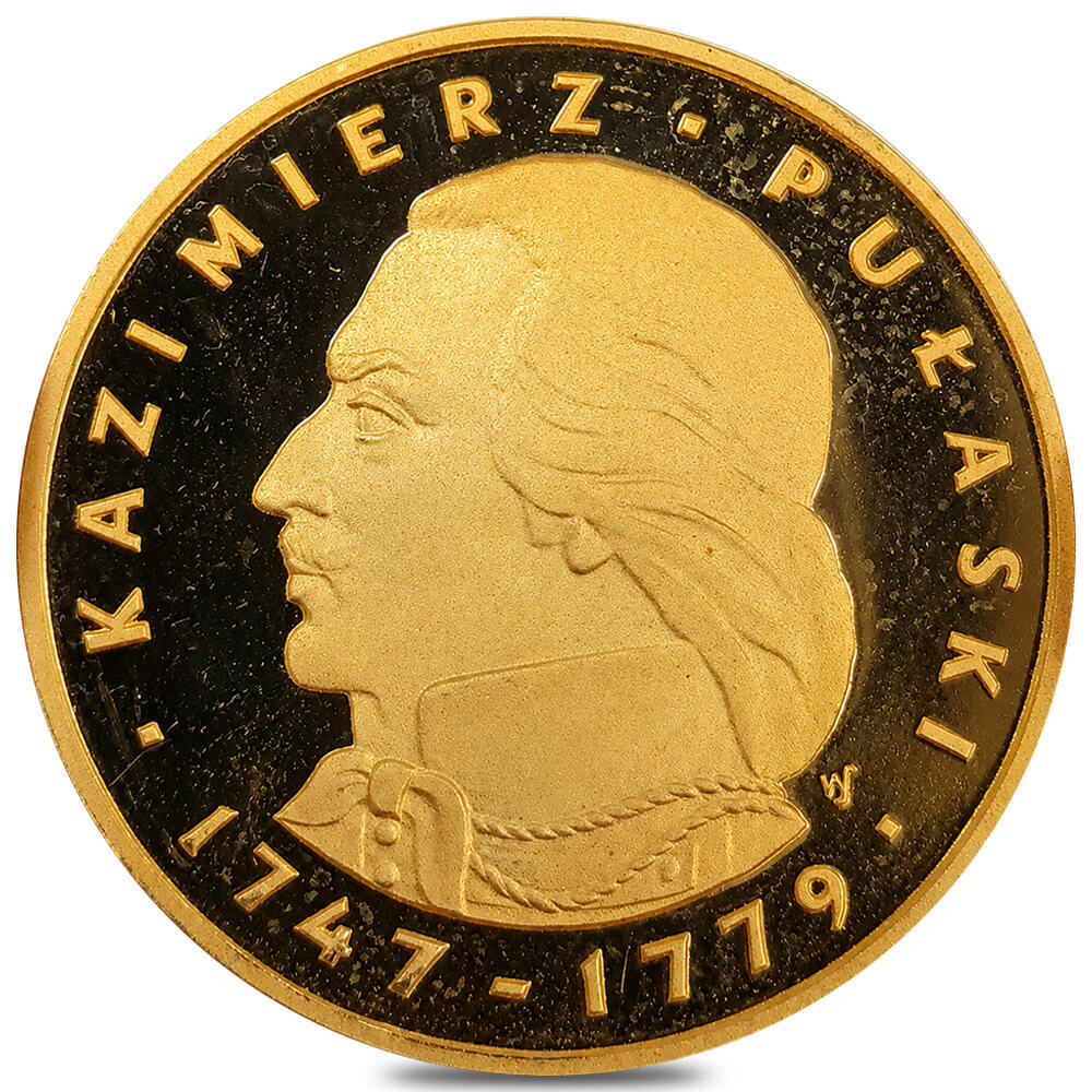 1976 Poland 500 Zlotych Kazimierz Pulaski Proof Gold Coin