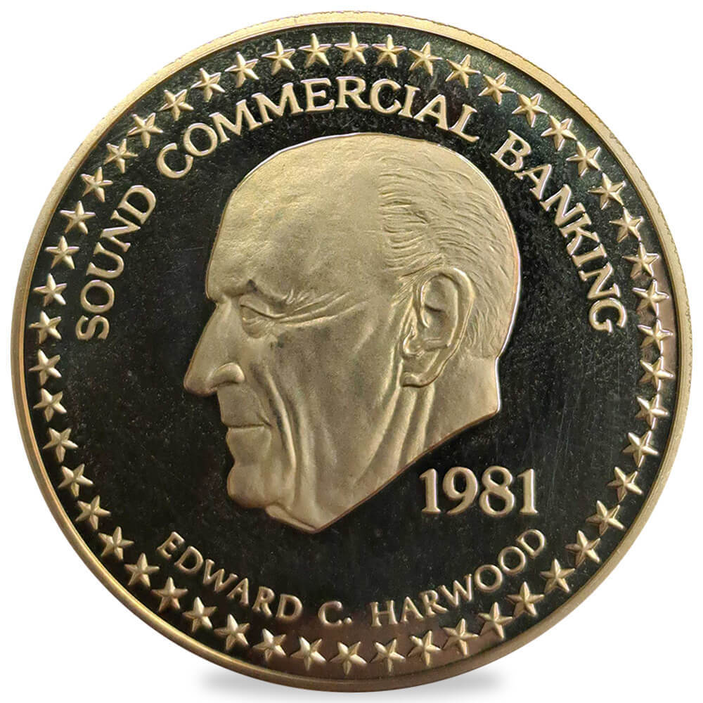 1981 1 oz Gold Standard Corp Edward C. Harwood Vintage Gold Round
