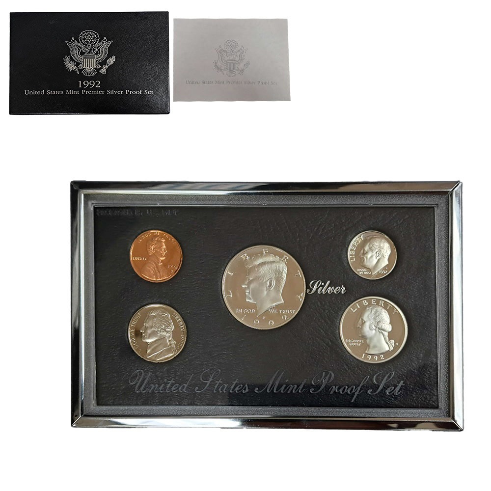 1992-S US Mint Premier Proof Silver Set (w/Box & COA)