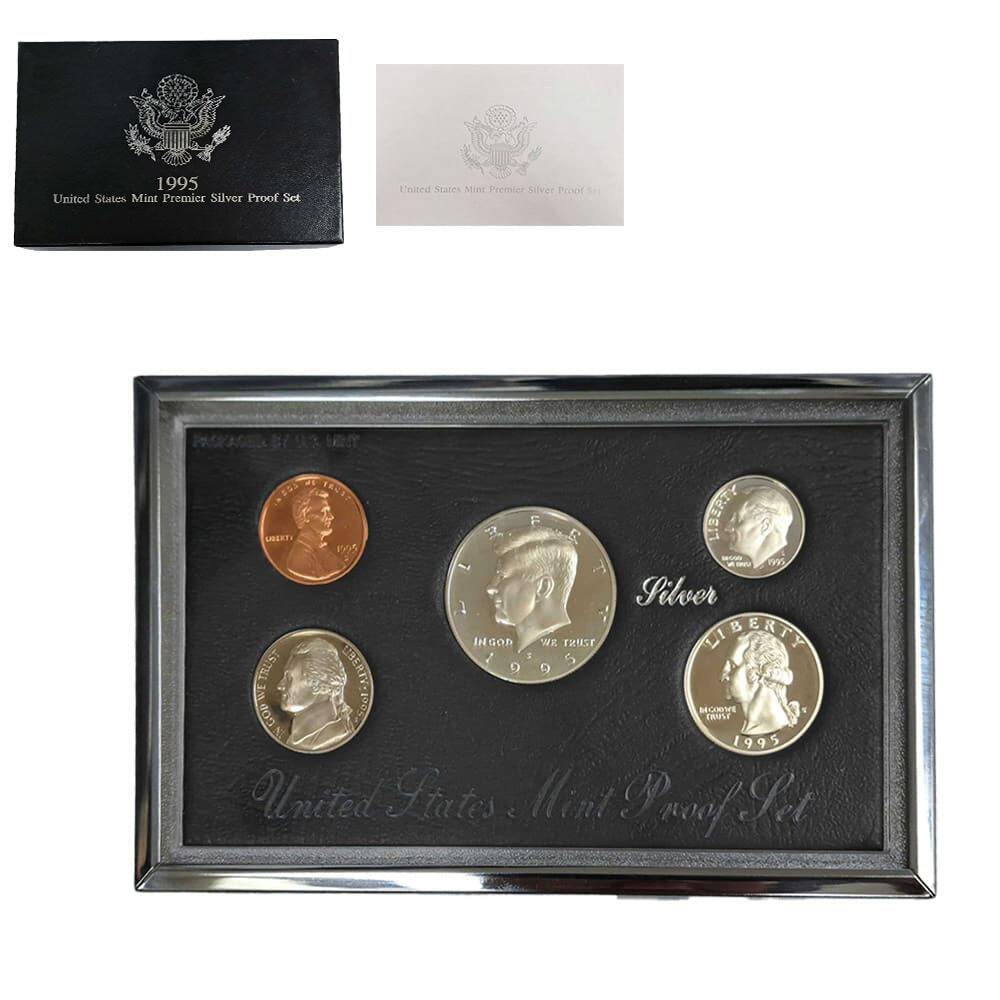 1995-S US Mint Premier Proof Silver Set (w/Box & COA)