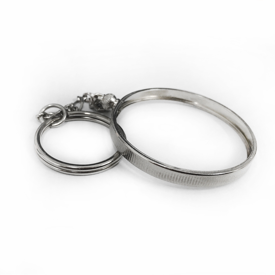 Silver Plated 38.1 mm Coin Bezel Frame Key Chain for Silver Morgan/Peace Dollar Coin
