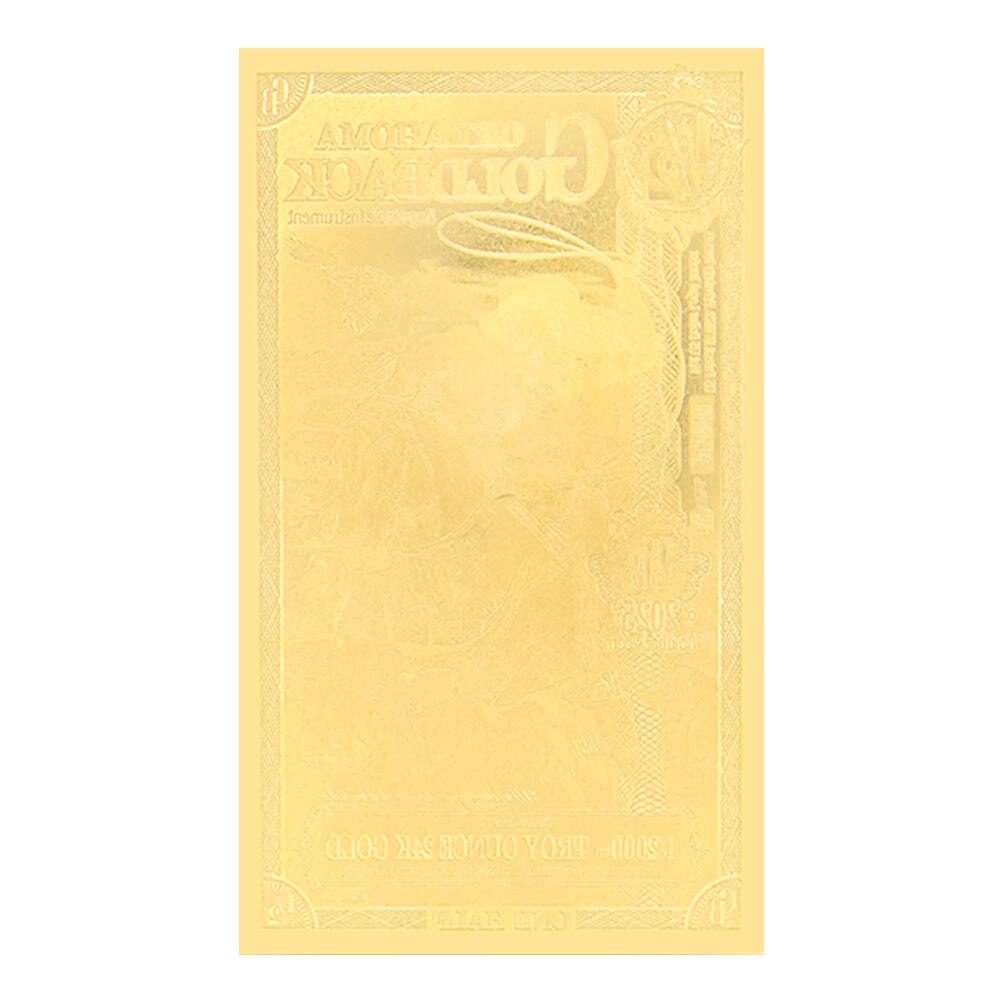 Pack of 100 - 1/2 Oklahoma Goldback 1/2000 oz 24K Gold Foil Aurum Note thumbnail 3