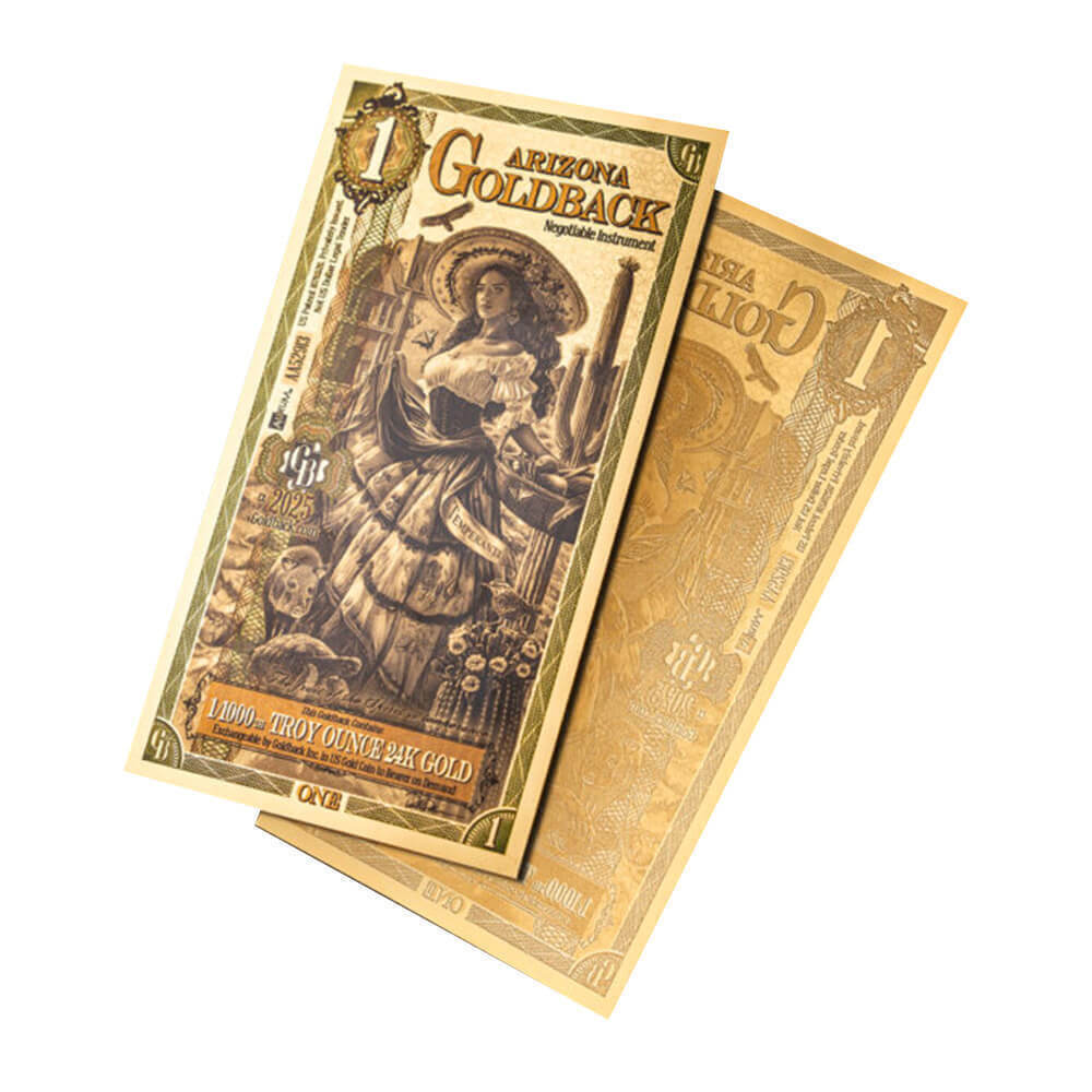 1 Arizona Goldback 1/1000 oz 24K Gold Foil Aurum Note thumbnail 3