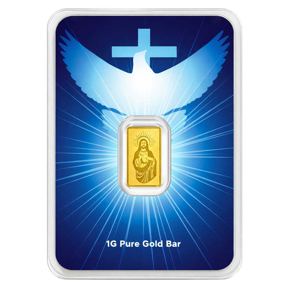 1 Gram Blessings of Jesus Christ Dove & Cross Gold Bar .9999 Fine (in TEP) thumbnail 2