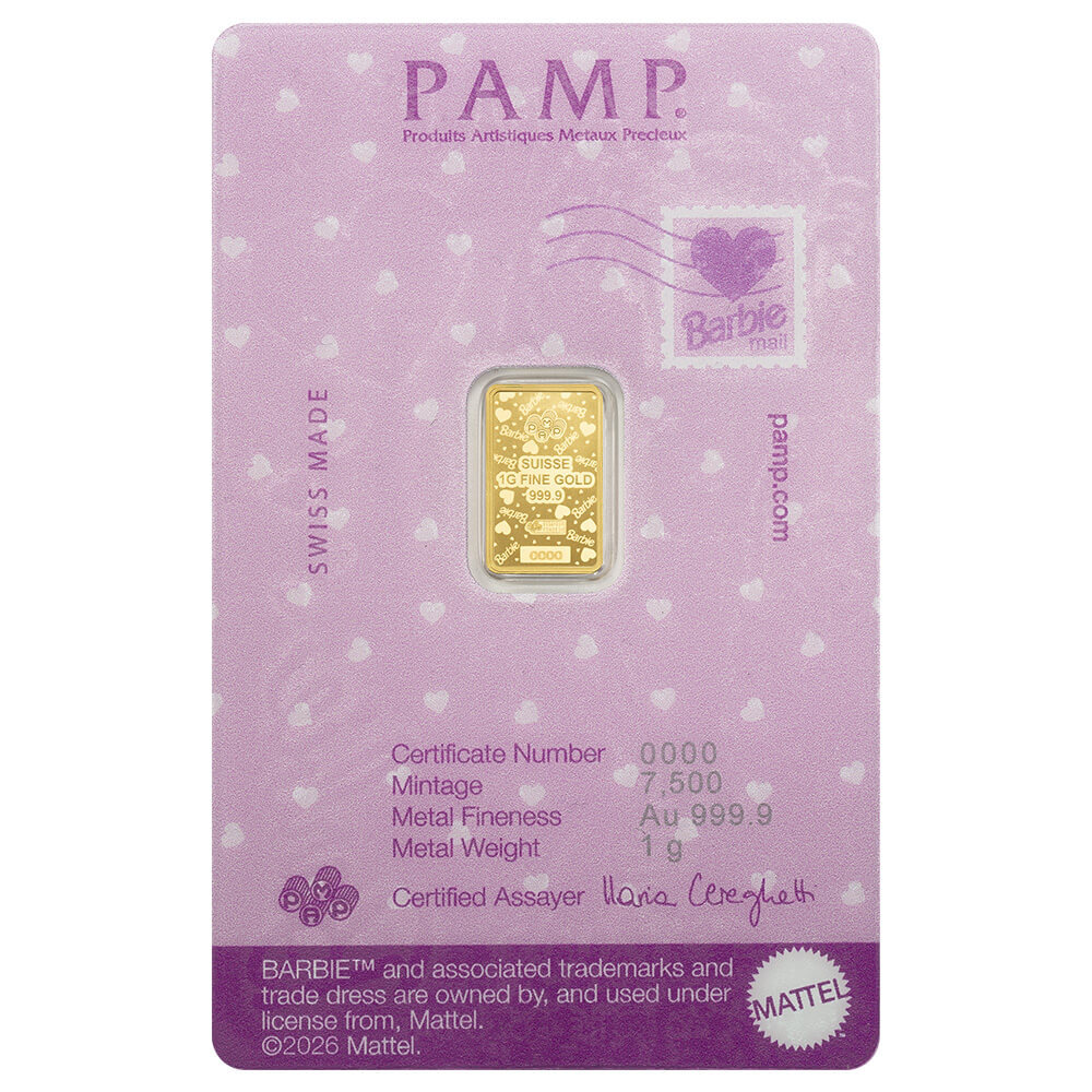 1 Gram PAMP Suisse Barbie™ Valentine’s Day Gold Bar (in Assay) thumbnail 3