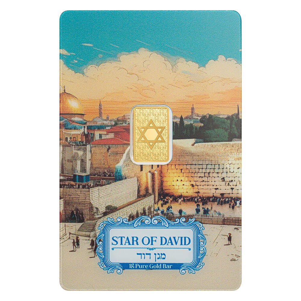 1 Gram PAMP Suisse Star of David Gold Bar .9999 Fine (in Assay) thumbnail 2