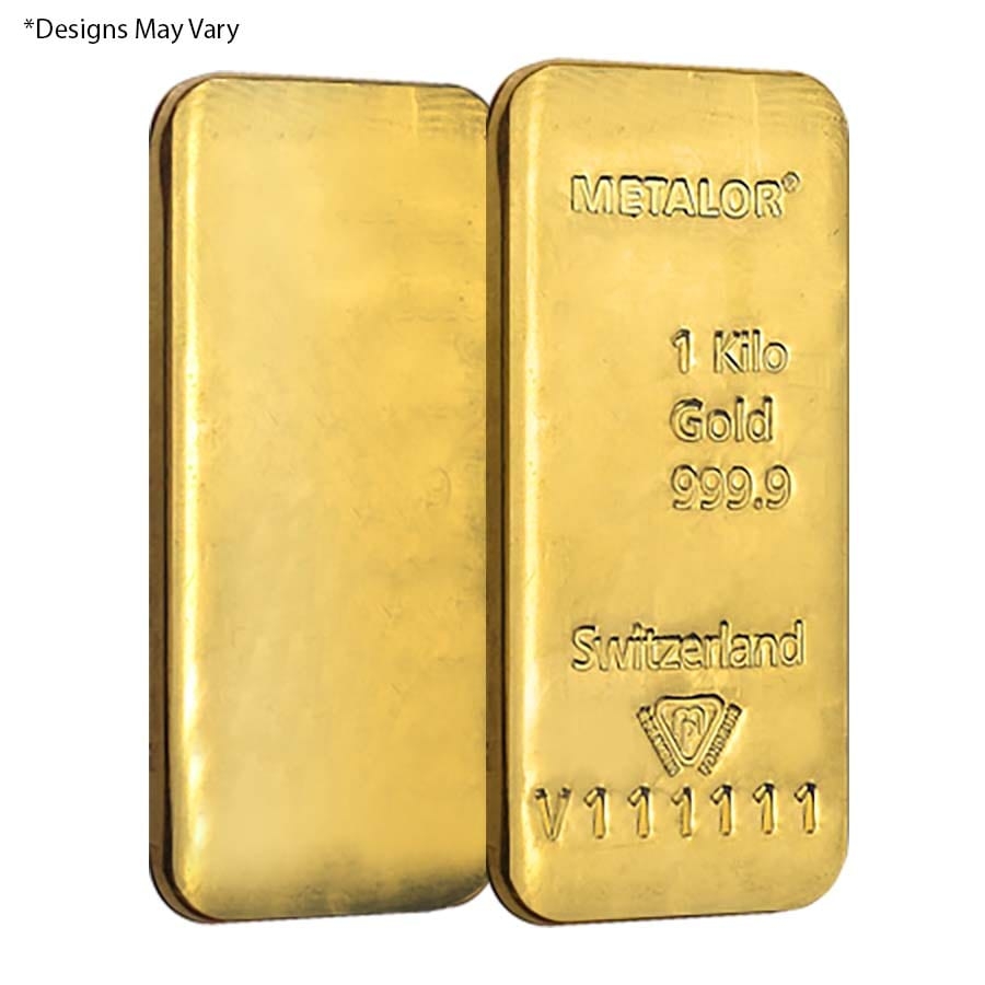 1 Kilo Metalor Gold Bar .9999 Fine