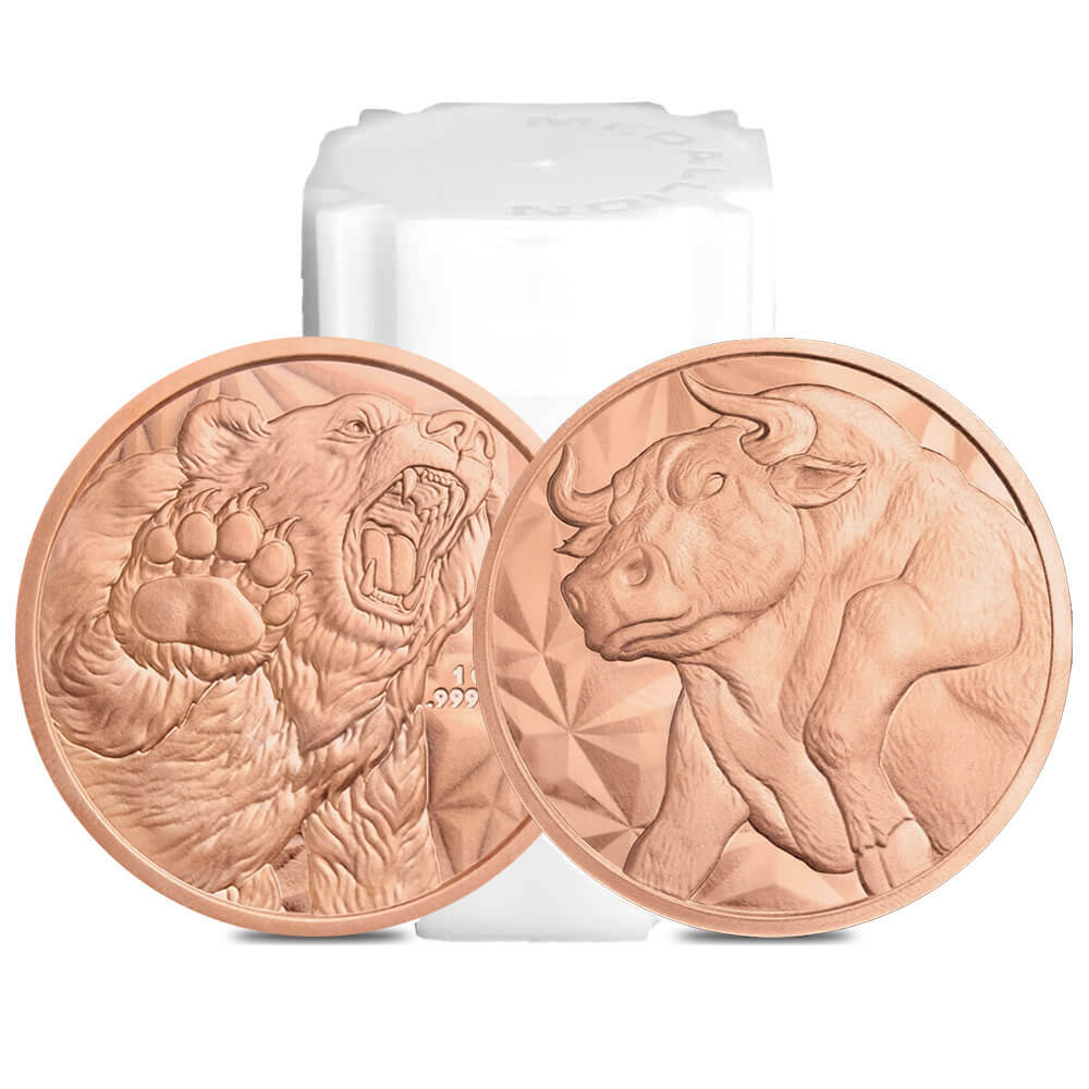 1 oz Bull & Bear Copper Round .999 Fine thumbnail 3
