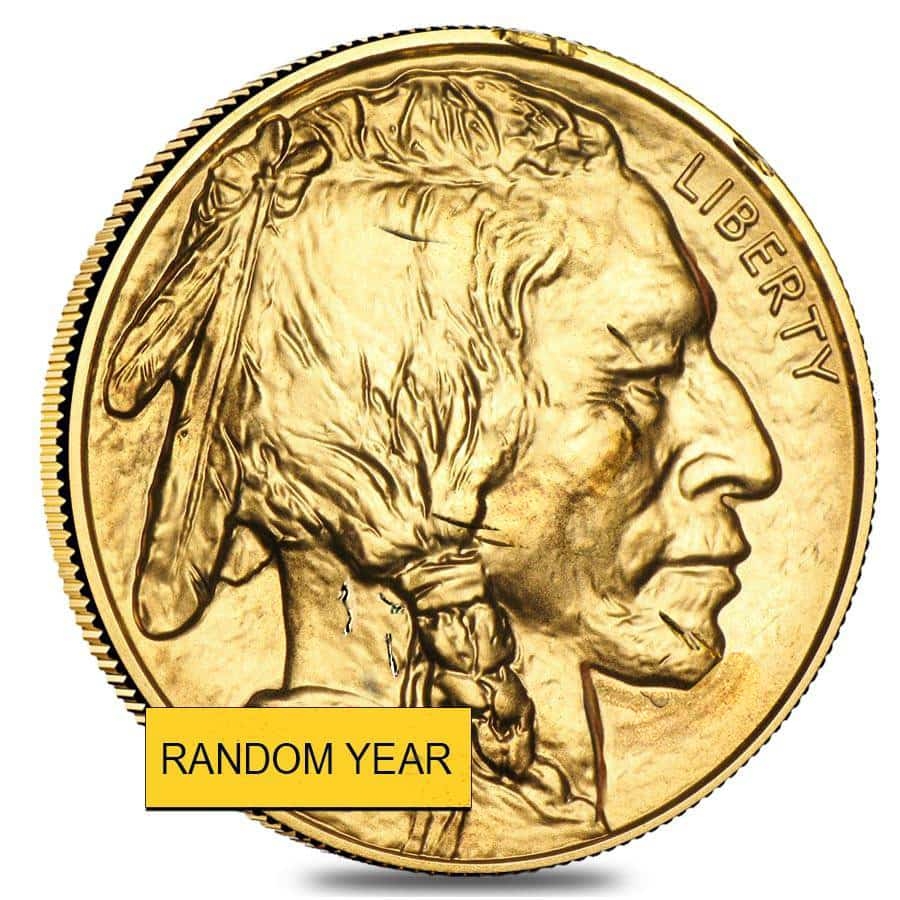 1 oz Gold American Buffalo $50 Coin (Abrasions, Random Year) thumbnail 3