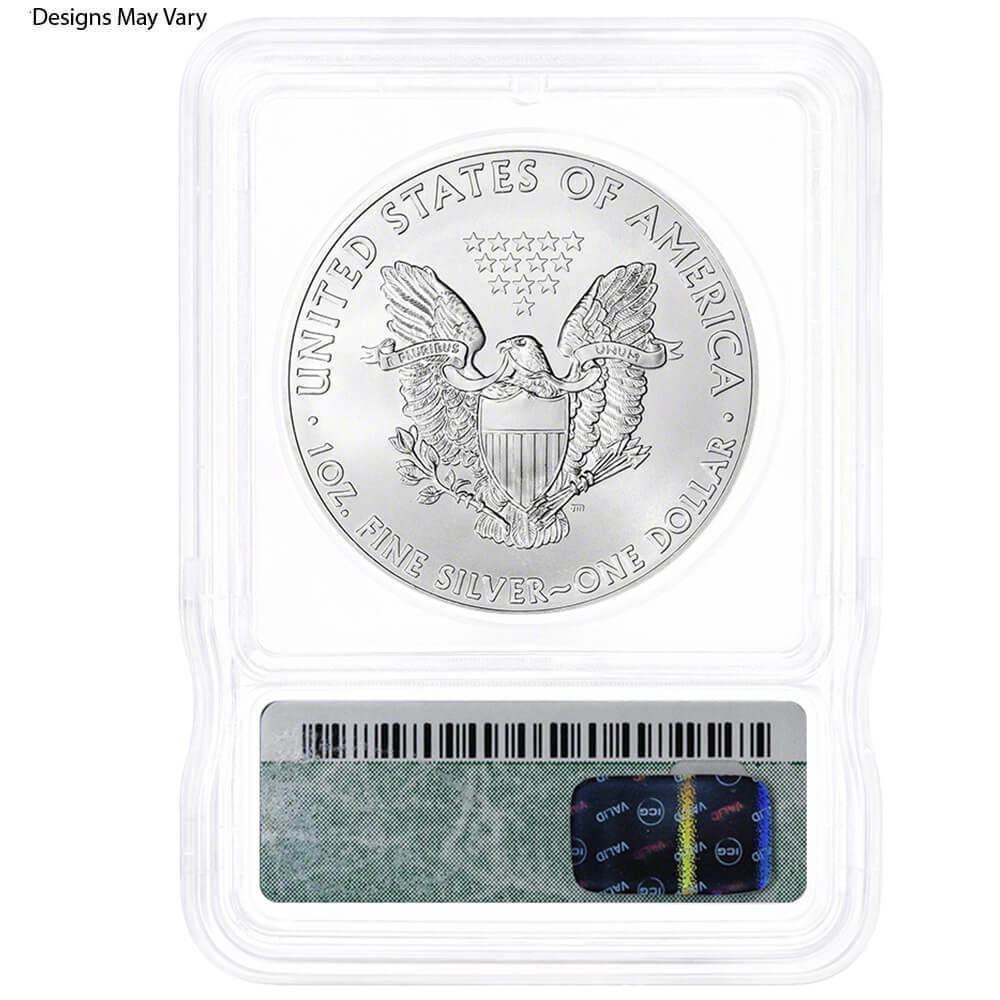 1 oz Silver American Eagle ICG MS 69 (Random Year) thumbnail 3