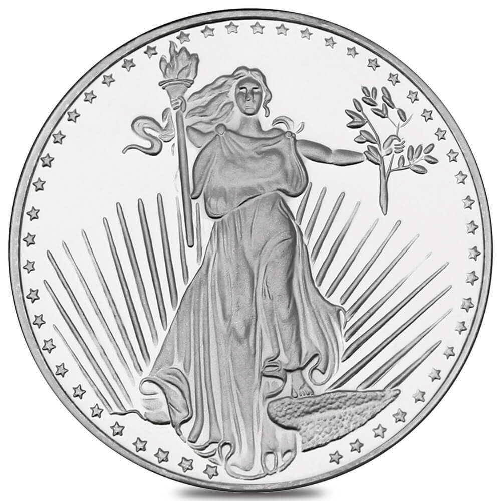 Roll of 20 - 1 oz SilverTowne Saint-Gaudens Silver Round .999 Silver thumbnail 2