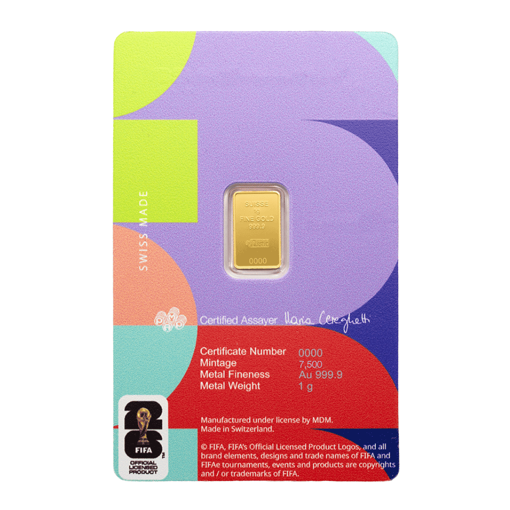 1 Gram PAMP Suisse FIFA World Cup 26™ Gold Bar .9999 (in Assay) thumbnail 3