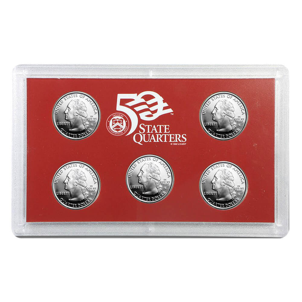 2007-S US Mint 50 State Quarters Proof Silver 5-Coin Set (w/Box & COA) thumbnail 3