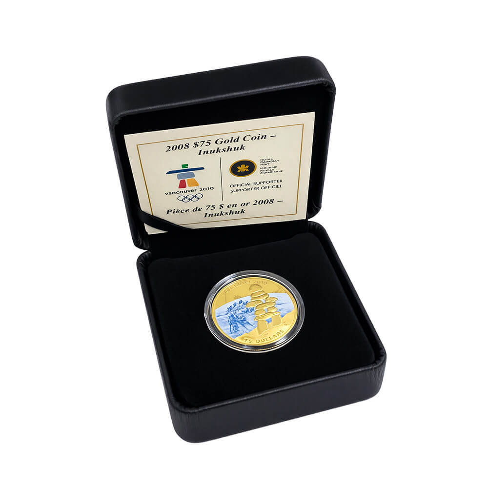 2008 Canada Olympic Games Inukshuk Gold Coin thumbnail 4