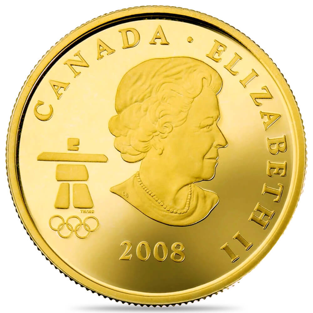 2008 Canada Olympic Games Inukshuk Gold Coin thumbnail 3