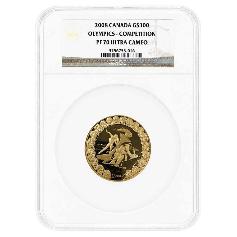 2008 Canada Olympics Competition Proof Gold Coin NGC PF 70 UCAM