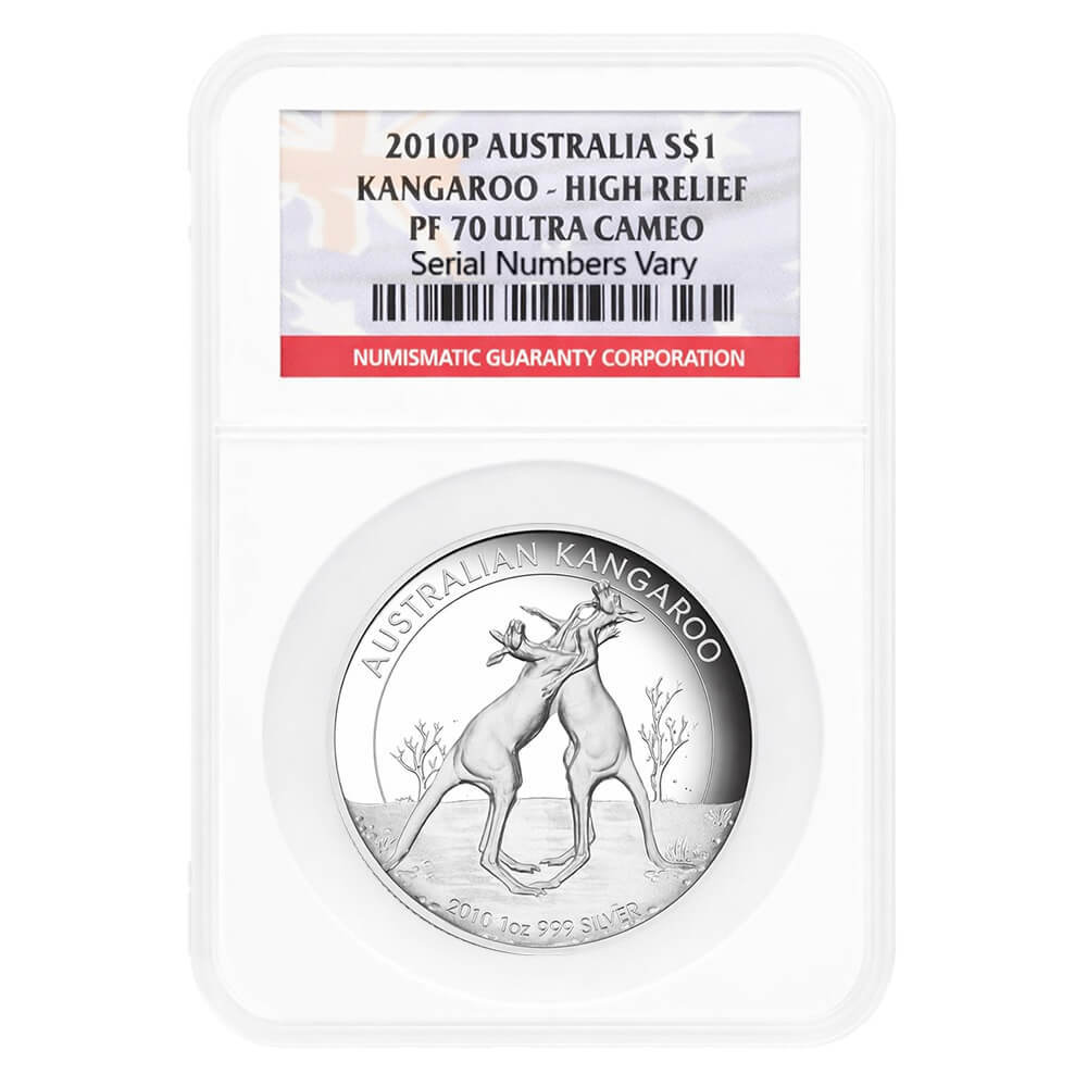 2010 1 oz Proof Silver Australian Kangaroo High Relief Perth Mint NGC PF 70 UCAM thumbnail 3